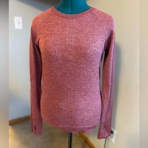 EUC Lululemon Rest Less Pullover in Mulled Wine/Pink Savannah sz 10